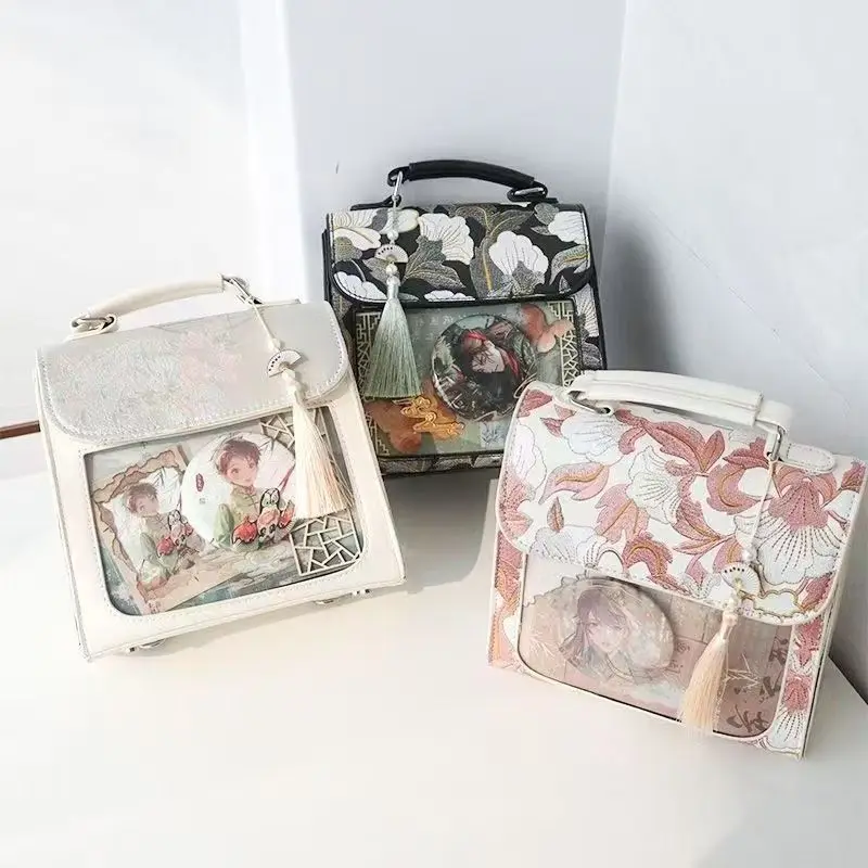 Leisure Simple Original Daily Retro Anime Hand-Held Single Shoulder Cross Body Double Shoulder Bag Itabag Female