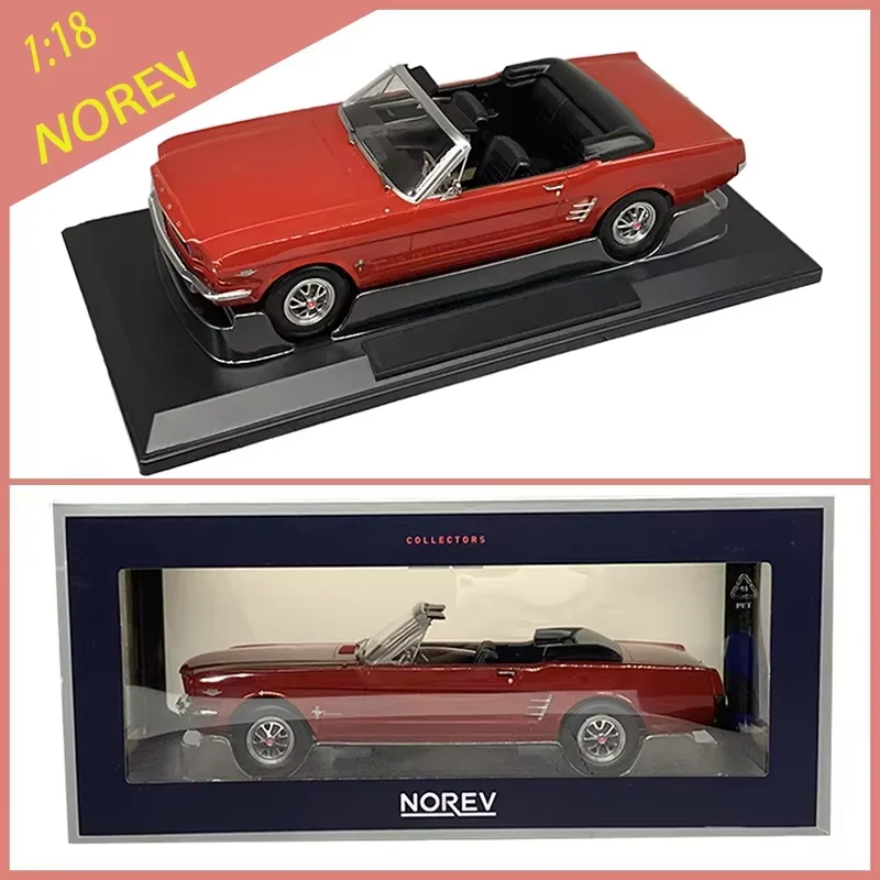 

NOREV 1:18 Scale Mustang Convertible Red Alloy Car Model Static Collection Decorated Holiday Gifts Toys