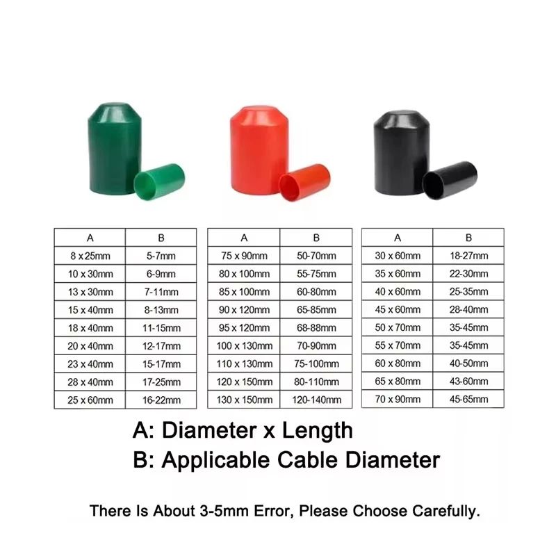 10pcs Warm Shrink End Cap Heat Shrink Cap Waterproof Protection For Cable End 8×30mm 10×40mm 13×40mm 15×45mm Power Cables Parts - 13