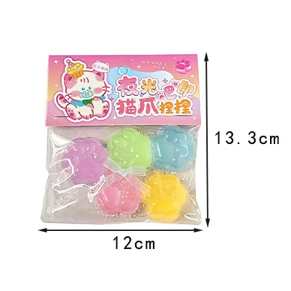 Brinquedo de apertar pata de gato luminosa de recuperação lenta, brinquedo macio de silicone para desenho animado, feito à mão, amassar pata de gato, piadas práticas