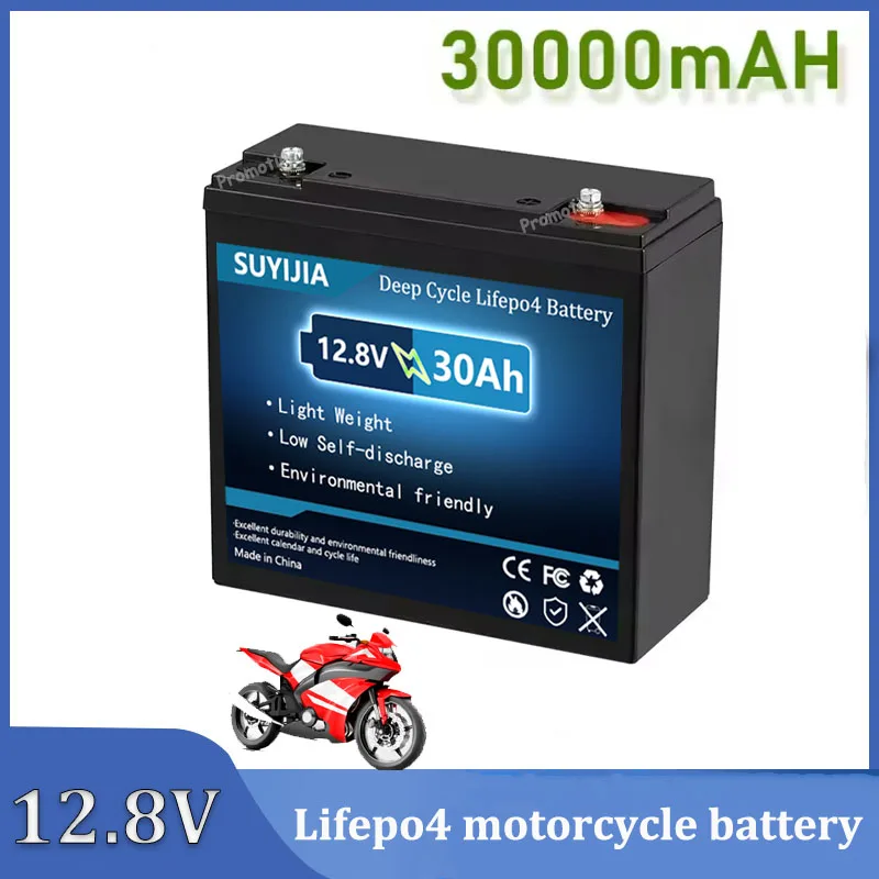 

Nouvelle Batterie De Moto LiFePO4 12.8V 30AH Avec BMS 50A, Onduleur Au Lithium Fer Phosphate 12V, Outil D'énergie Solaire
