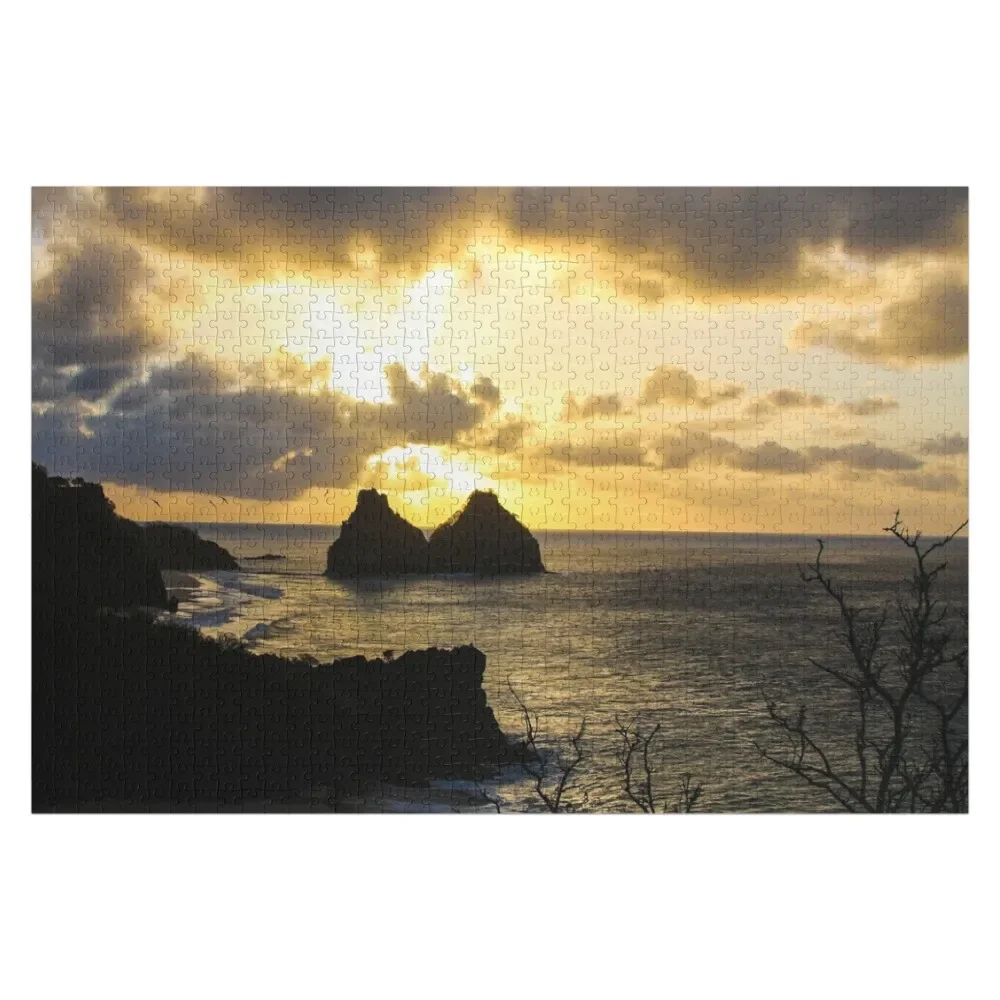 Sunset at the Two Brothers Hills in Fernando de Noronha Island, Brazil Jigsaw Puzzle Custom Gift Works Of Art Puzzle