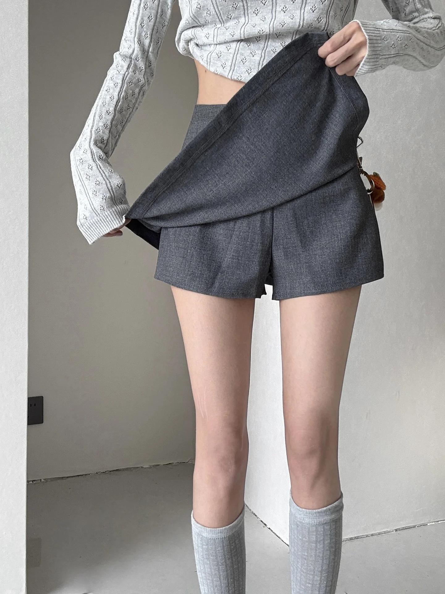 Black Suit Style High Waist A-Line  Skirt Women's Fashion Anti-Light Inner Skirt Casual Business Lady's Skirts