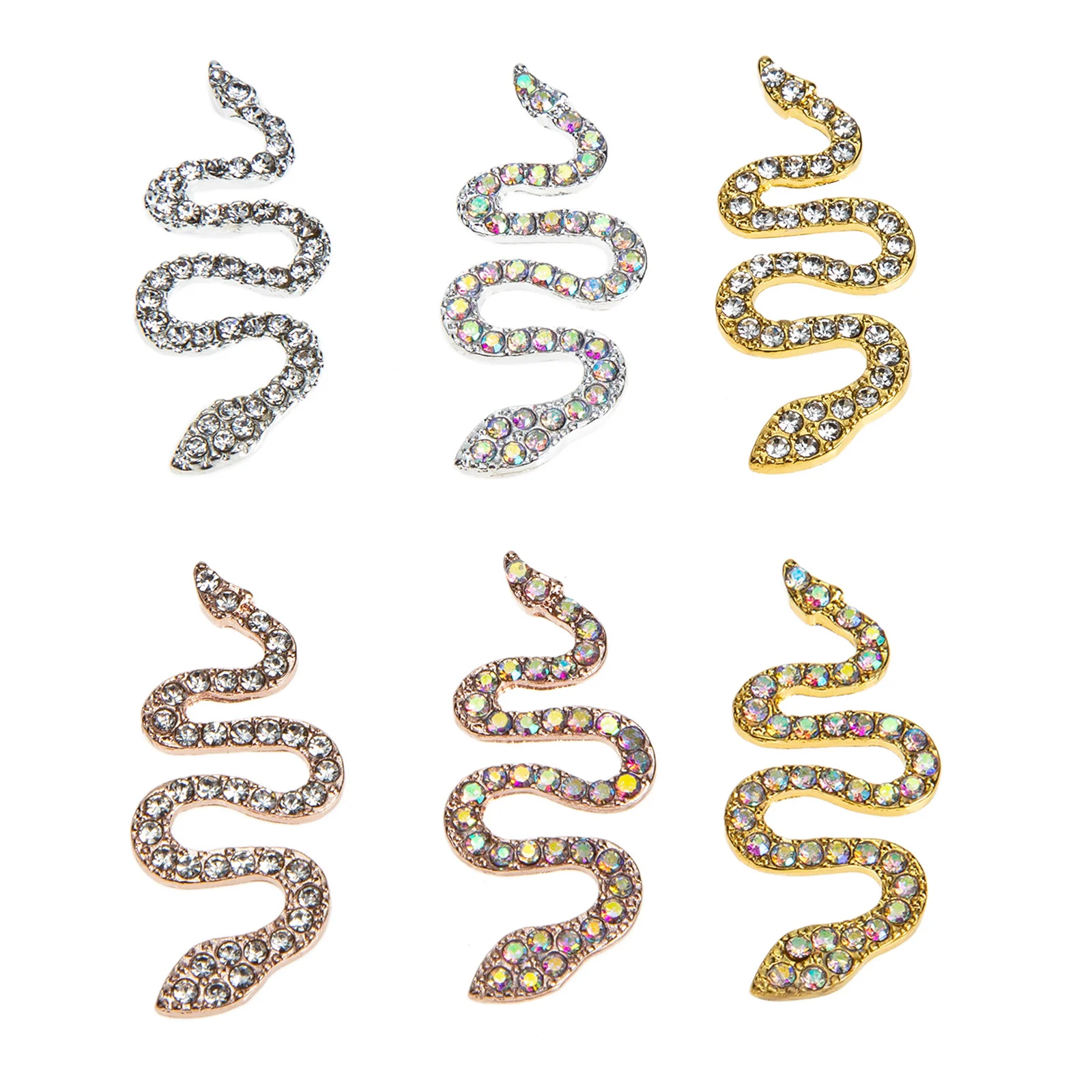 

6 Pcs Colored Nail Gems Jewelry Charms Rhinestone Snake for Nails Colorful Rhinestones