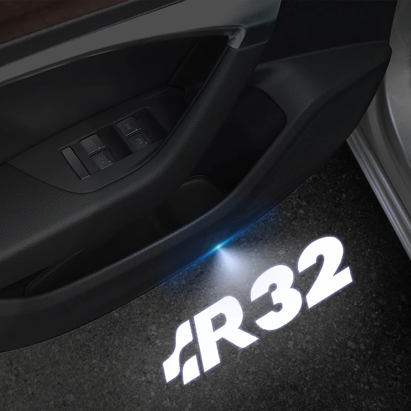 R32 Logo Wireless Courtesy Car Door Projector LED Welcome Lights For Mk4 Mk5 Polo Passat Golf 5 4 Touareg Sagitar Decor