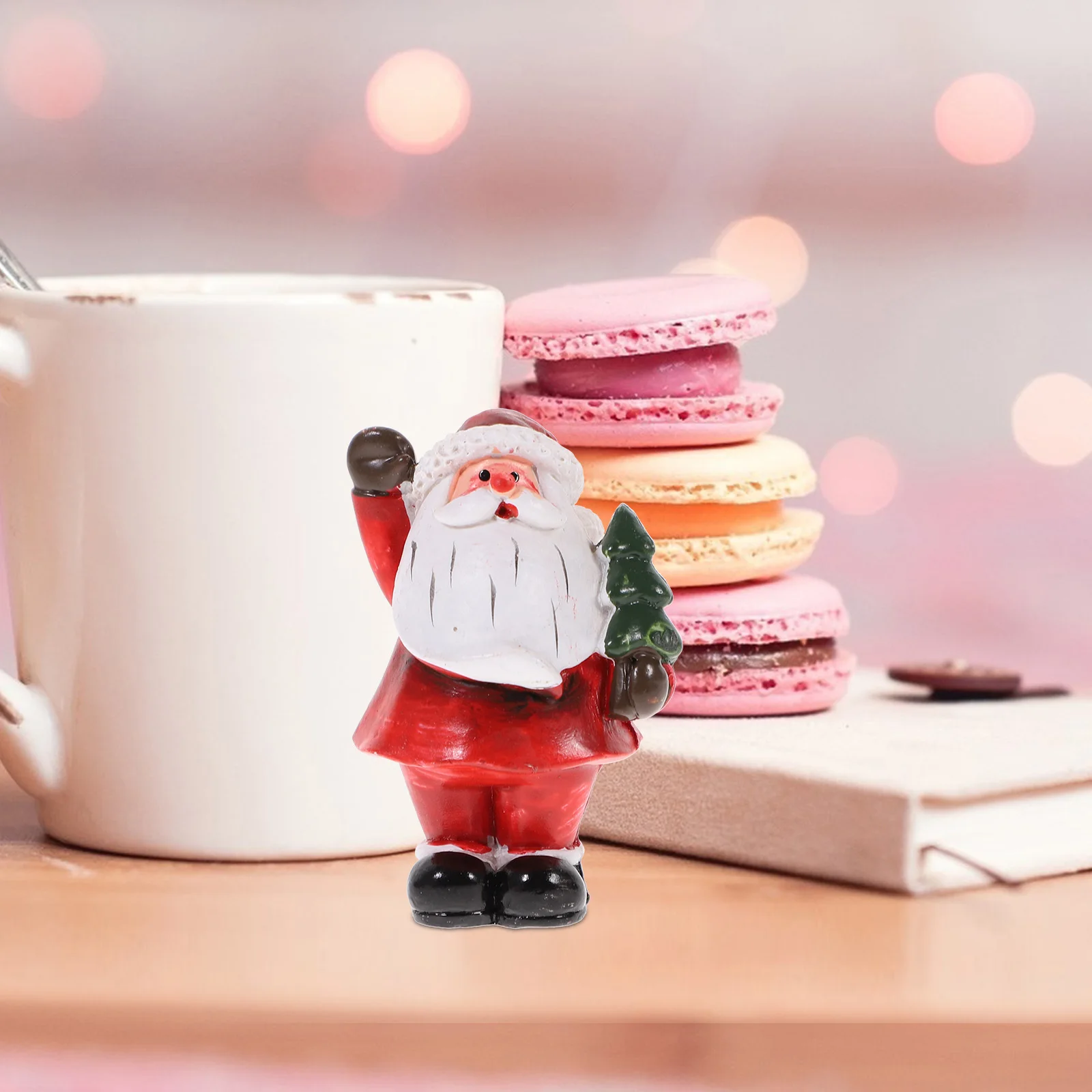 

1Pcs Resin Christmas Figure Santa Mini Ornament for Home Decor Festival Scene Art Photo Prop Design