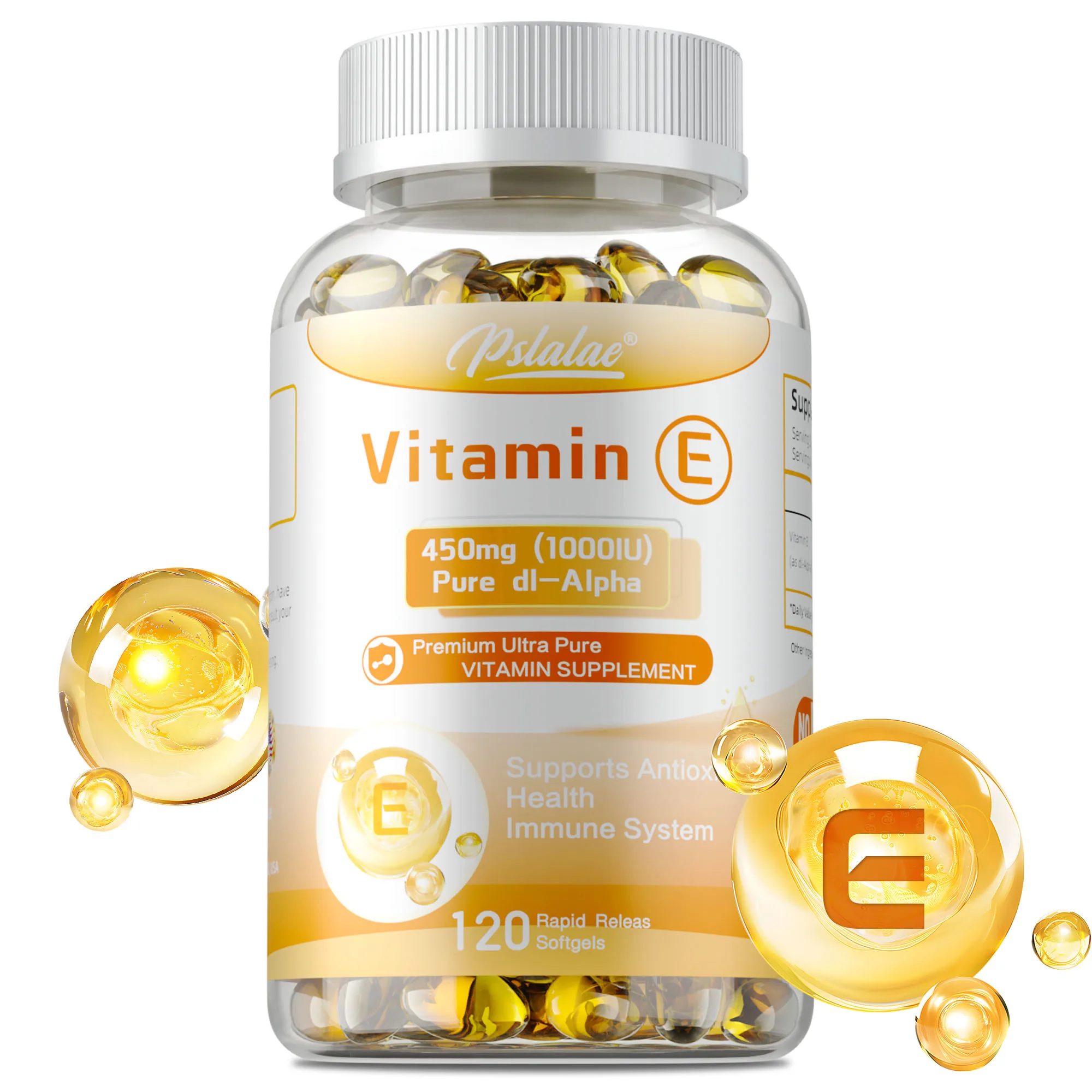 

Vitamin E - Anti-aging, Reduces Fine Lines, Skin Firming, Skin Elasticity, Promotes Skin, Hair & Eye Health, Boost Immunity
