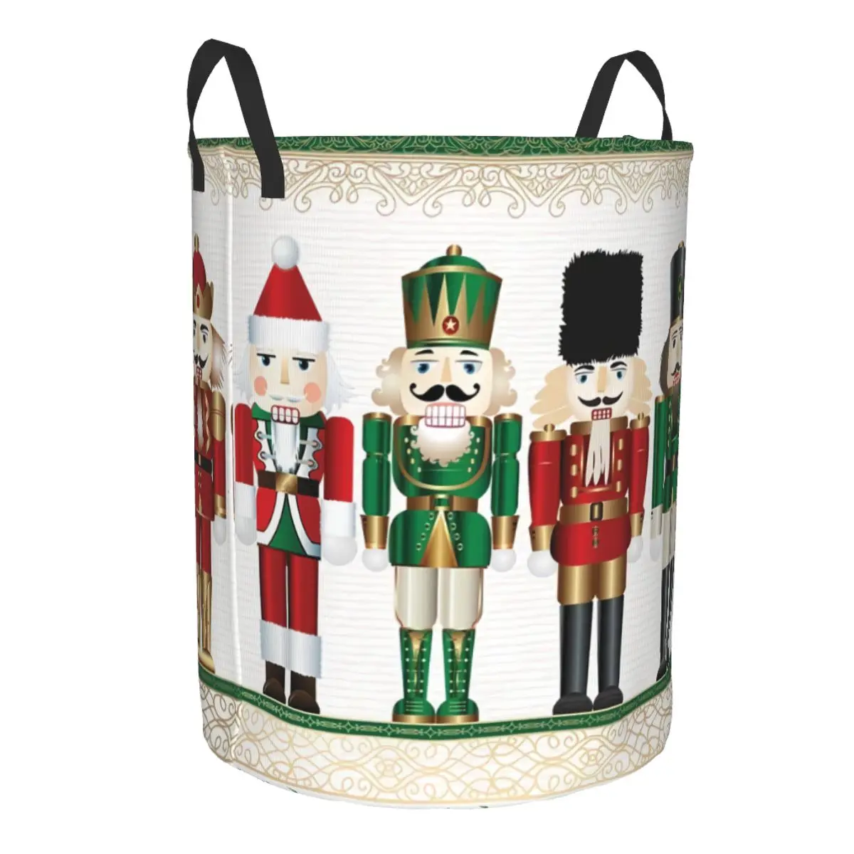 Merry Christmas Nutcrackers Laundry Basket Nutcracker Soldier Doll Gift Baby Hamper for Nursery Toys Organizer Storage Bins