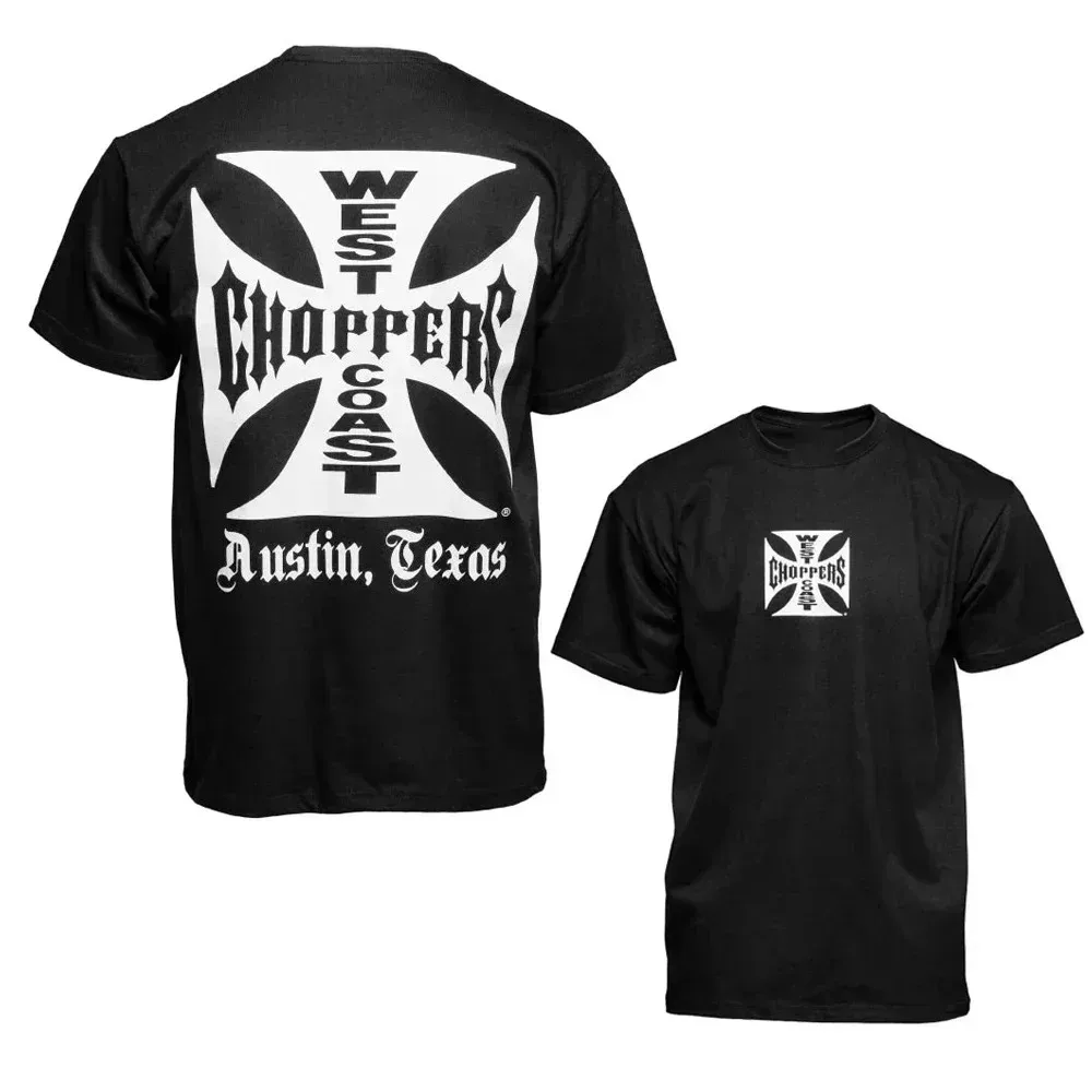 West Coast Choppers New Model Classic Graphic T-Shirt, Unisex Y2K Style Oversized Short Sleeve, All-Season Personality Couple