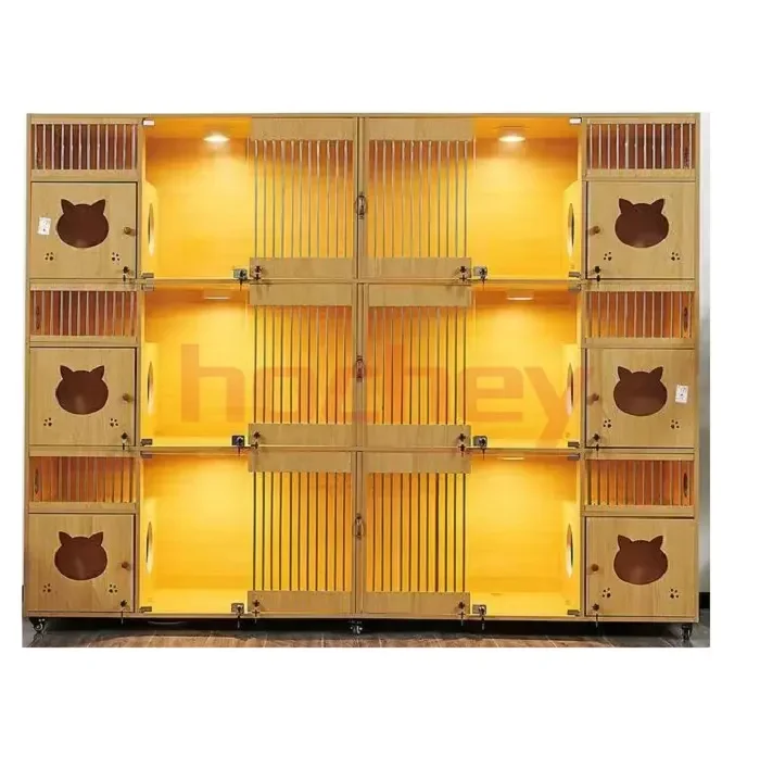 MT Medical 3-story Cat Wood Villa Pet Cat Cage Villa Furniture Large Luxury Cat Villa Cage