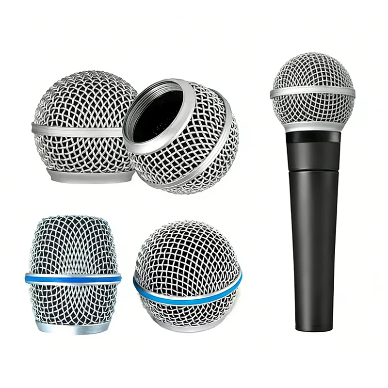 Tampa de Bola de Aço para Microfone de Substituição com Grelha de Malha para Shure SM58 Beta58A 87A - Acessórios para Microfone