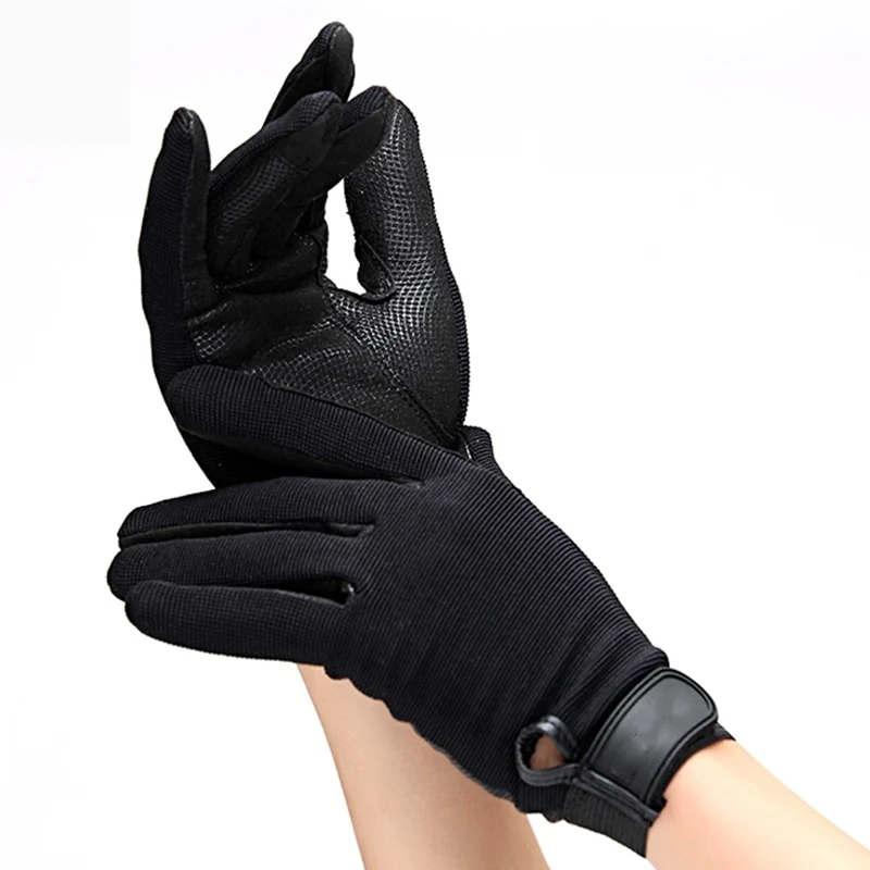 Guantes de caballos ecuestres, guantes antideslizantes para montar en bicicleta, equipo de dedo completo para exteriores, guantes deportivos