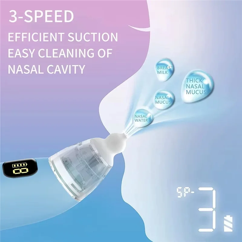 CKFAM-Electric Nasal Aspirator Electric Baby Nasal Aspirator Relieve Ear Discomfort Caused Eustachian Ear Unclogger Khaki