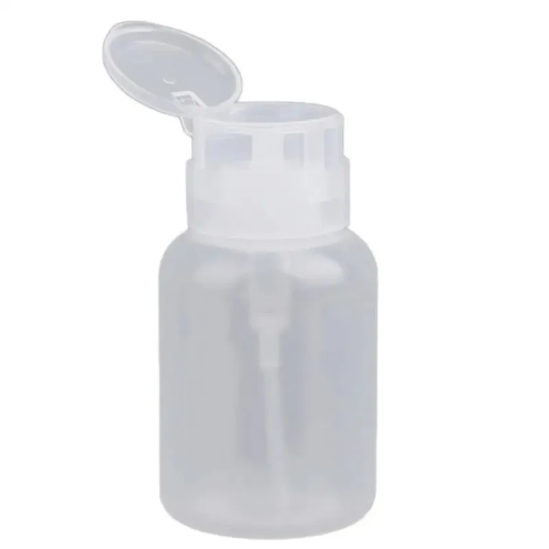 220ml Portable Travel Refillable Bottle Empty Plastic Nail Polish Remover Alcohol Liquid Press Pumping Dispenser Bottle