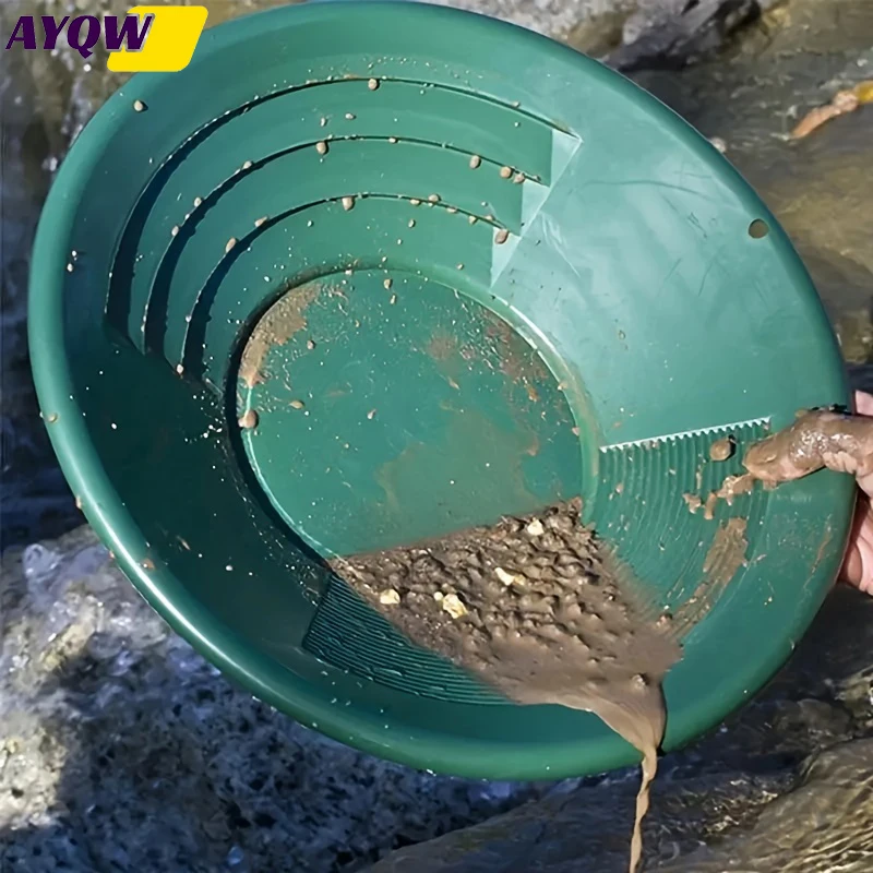 Portable Manual Gold Panning Tool, Without Electric Power, Gold Panning Basin, Riverbed Gold Panning Basin, Helps with Efficient Cleaning during Gold Panning, Suitable for Mountain River Exploration, River Mining Assistance, Stream Exploration Tools, Exploration Tool Set, Field Design, Lightweight Gold Panning Kit, Reliable Structure, Efficient Cleaning Design, for Beginner Miners, Prospectors