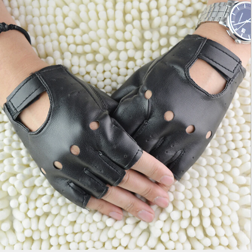 Męskie rękawice punkowe bez palców z nitami, wiatroodporne i termiczne, do sportów outdoorowych, czarne, do jazdy na rowerze, wspinaczki i pieszych wędrówek.