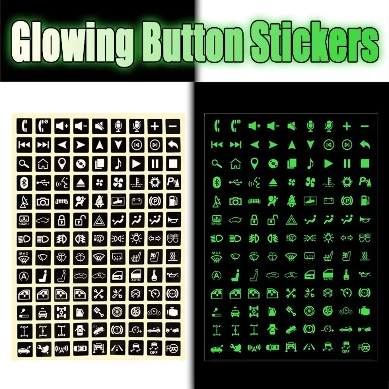 

Car Glowing Button Stickers Window Lifter Luminous Switch Button Stickers Car Interior Night Safety Switch Fluorescent Decals