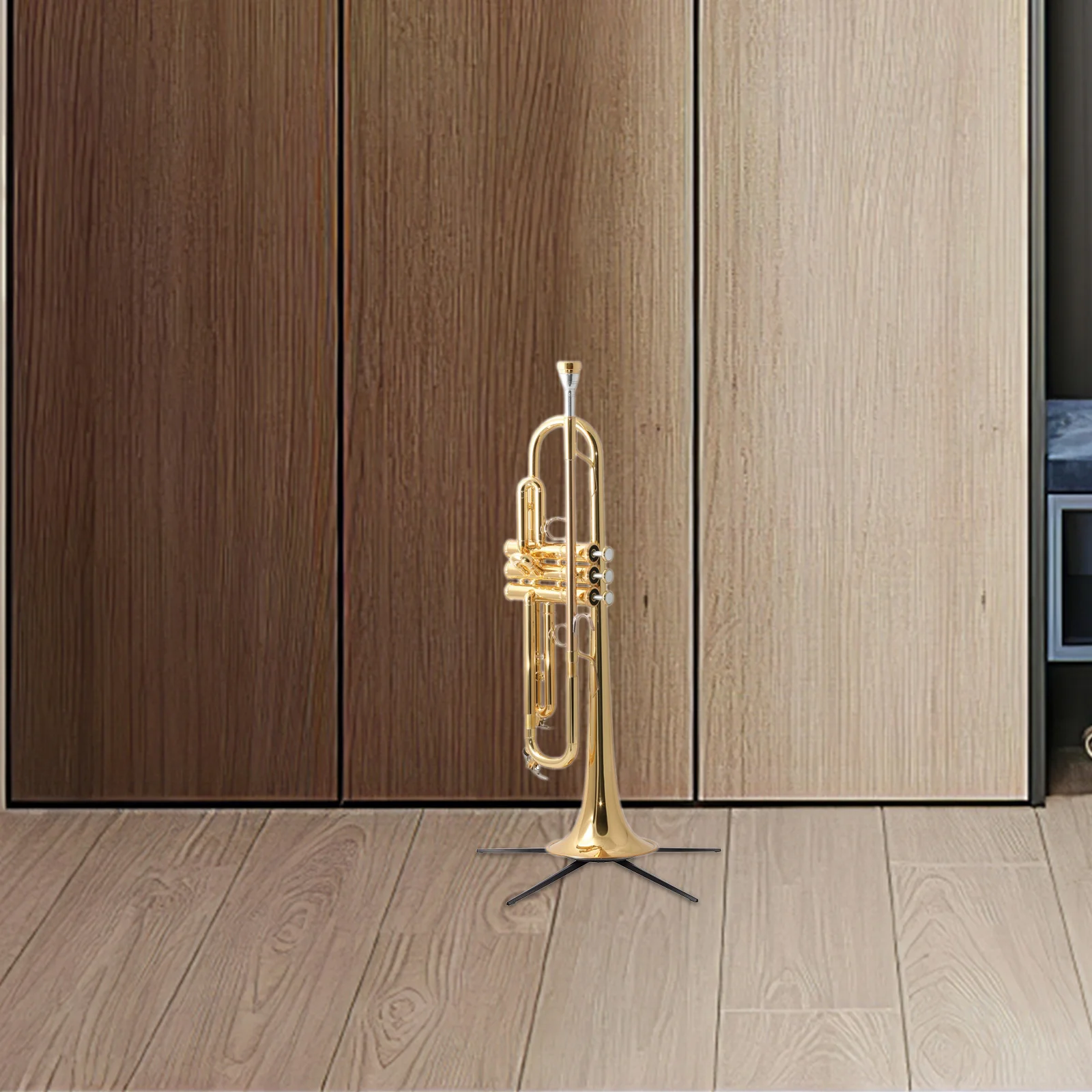 

Small Stand Instrument Accessories Floor Trumpet Holder Metal for 5-leg Foldable