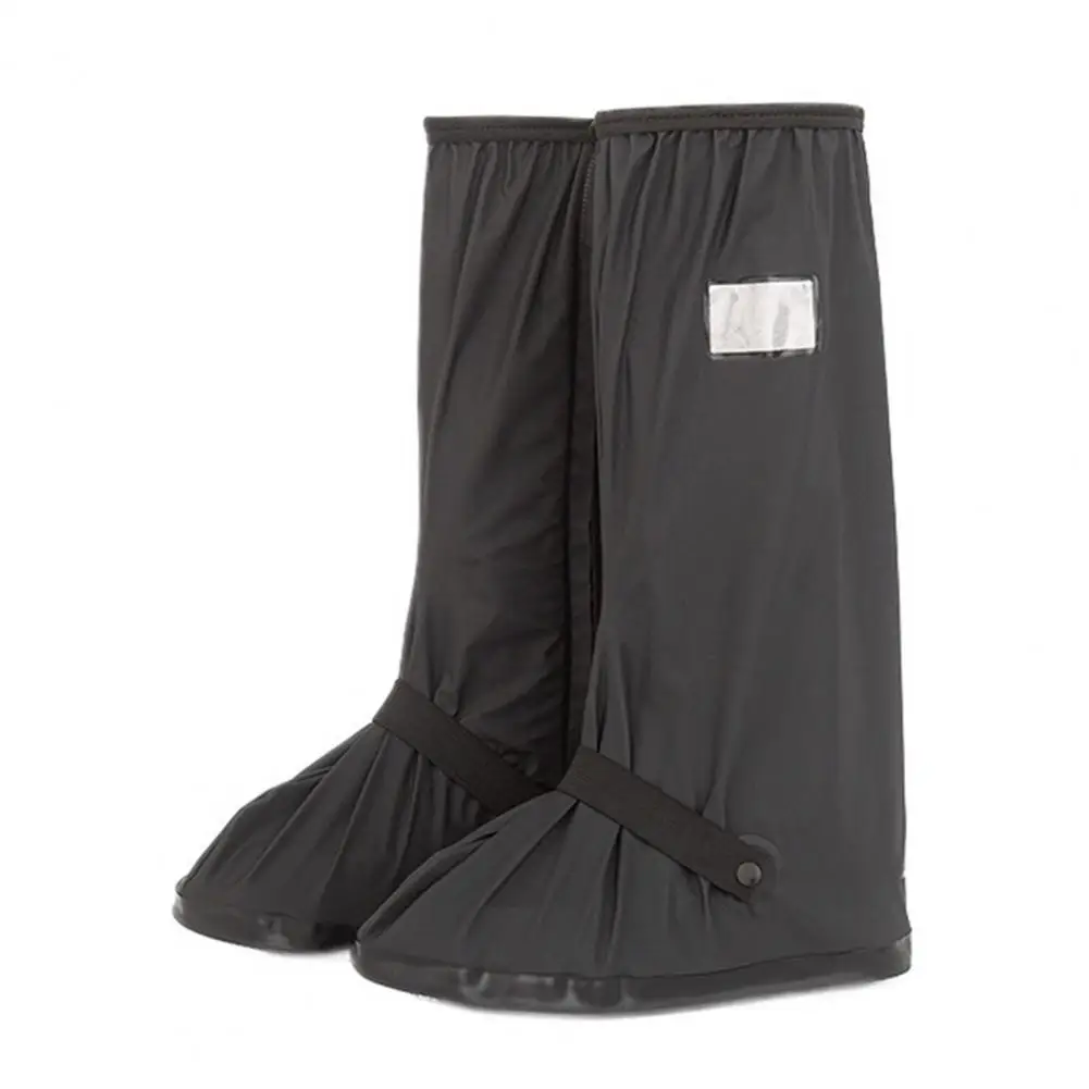 Pvc Rain Boot Protectors Rainproof Boot Covers with Pvc Fabric Anti-slip Waterproof Shoe Covers Non-slip Rubber Sole Reflective