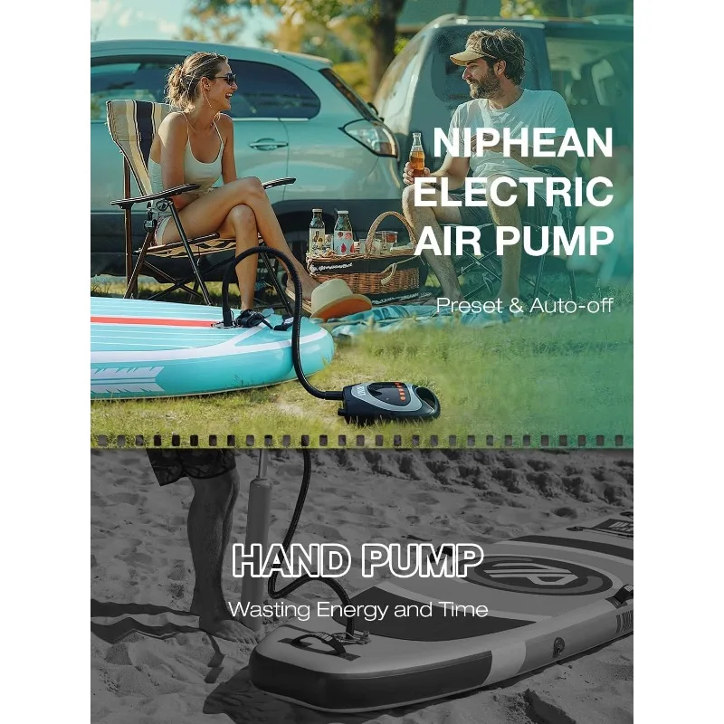 Paddle Board Pump, Sup Pump with Auto-Off, Electric Air Pump with Built-in Battery, Air Pump for Inflatables&Deflatable