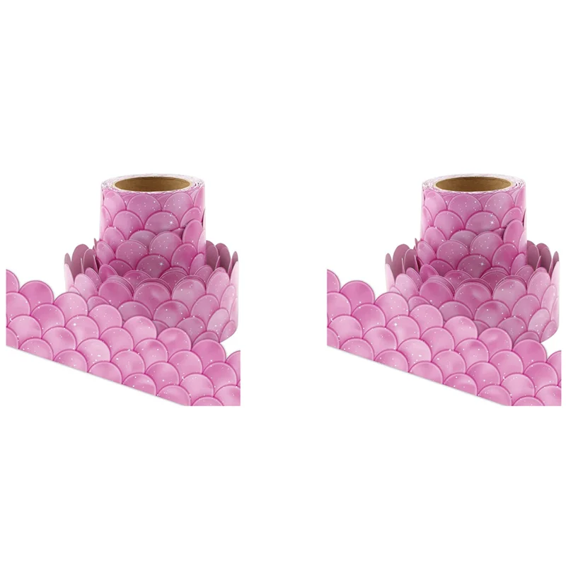 2X 20 متر أومبير الأرجواني الاسكالوبس لوحة الإعلانات الحدود قوس قزح الحدود المستقيمة الفصول الدراسية أو ديكور المنزل المدرسة #4