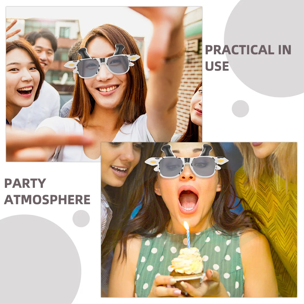 Lunettes de vache créatives pour hommes et femmes, 2 pièces, accessoires de lunettes amusants pour les réunions de vacances, Costume amusant