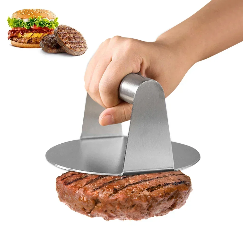 Prensa para hamburguesas de acero inoxidable, 14cm, 16cm, Smash Patty Maker, herramienta para apretar grasa, fácil limpieza, cocina, parrilla para barbacoa