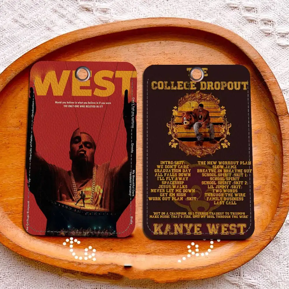 سلسلة مفاتيح حامل Pop Rapper K-Kanye W-West مع سلسلة مفاتيح لبطاقة الوصول وحافلة المرور وبطاقة الهوية الائتمانية #1