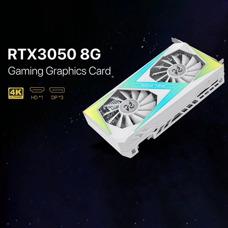 PELADN RTX 3050 8GB GDDR6 Graphic Card 128Bit 3DP+HD GPU Dual Fans  Gaming Video Card