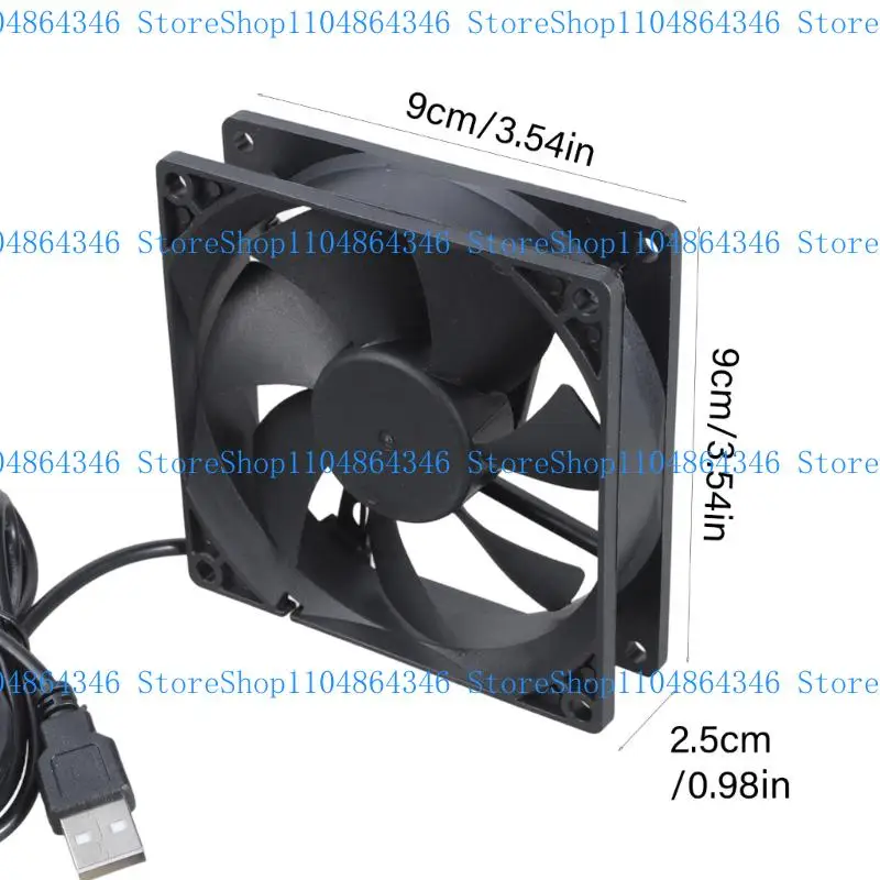 5AsD 90x90x25mm 5V Ruhige Kühllüfter USB -Luftstrom für Computer -Case -Server -Kühlung