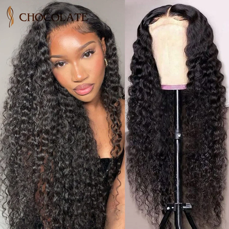 Water Wave 13x4 HD Lace Frontal Wig Deep Curly Human Hair Wigs For Black Women Brazilian 4x4 Deep Wave Lace Closure Wig