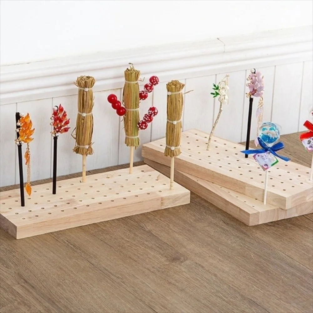 

54/65 Slots Hairpin Wooden Insert Board 5mm Jewelry Stand DIY Storage Board Display Trays Organizer Stall Wooden Base