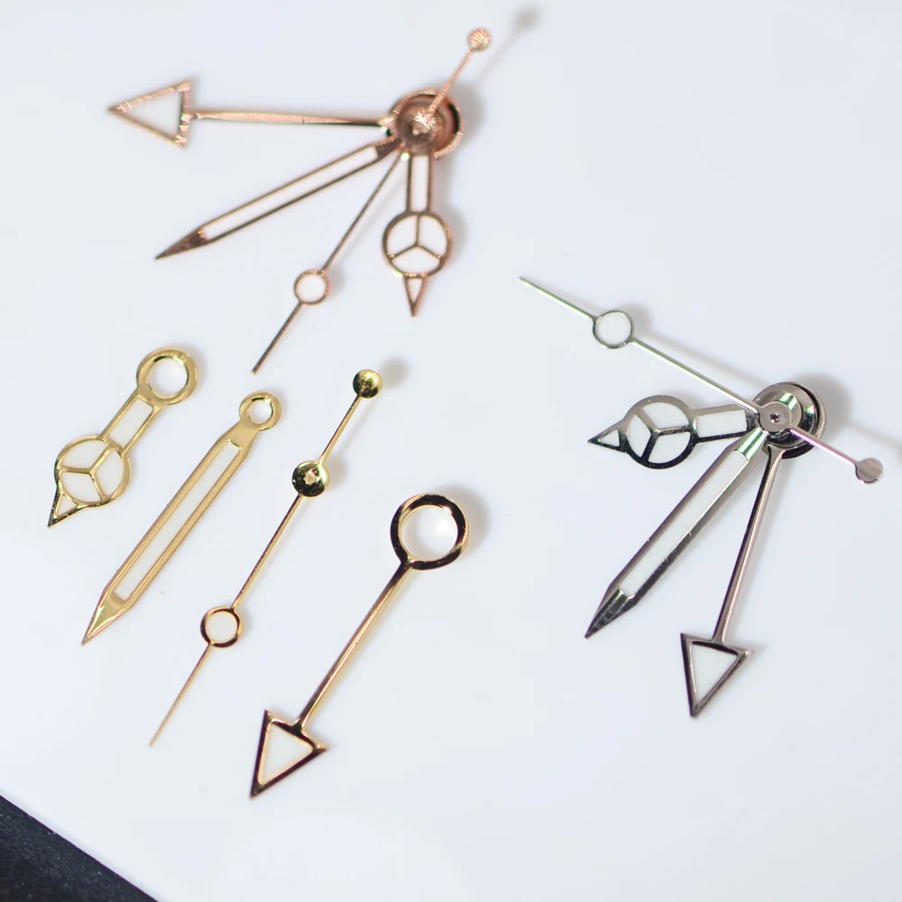 NH34 مصقول 8*12*13.5*13.5 مللي متر ساعة الأيدي ارتفع الذهب الفضة مؤشر ساعة اكسسوارات الأيدي C3 الأزرق مضيئة