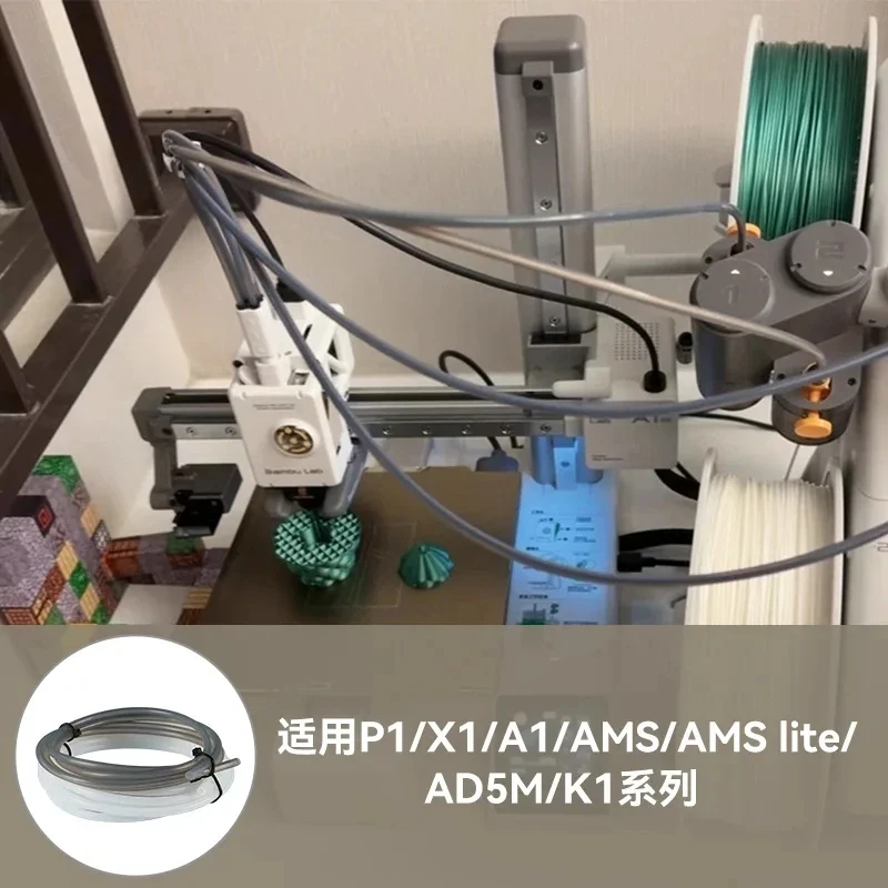 ل بامبو مختبر Ptfe أنبوب 2 5 مللي متر 4 مللي متر P1S P1P AMS A1 طابعة ثلاثية الأبعاد صغيرة تفلونتو الأنابيب X1C بامبولاب Ptfe موصل أبيض رمادي AMS LITE
