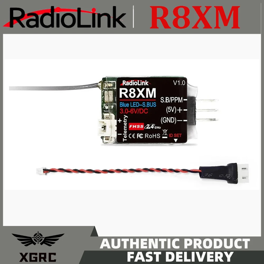 

Radiolink 8 Channels Mini Receiver R8XM 2.4GHz Integrated Telemetry Vehicle Voltage 4000 Meters Control & Telemetry Distance