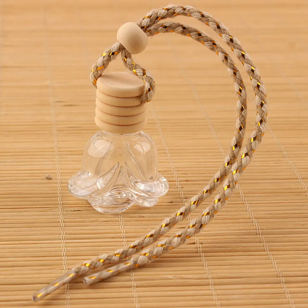 

10Pcs Exquisite Glass Hanging Perfume Bottle Car Pendant Aromatherapy Diffuser Bottle Freshener for Auto Interior Stress Relief