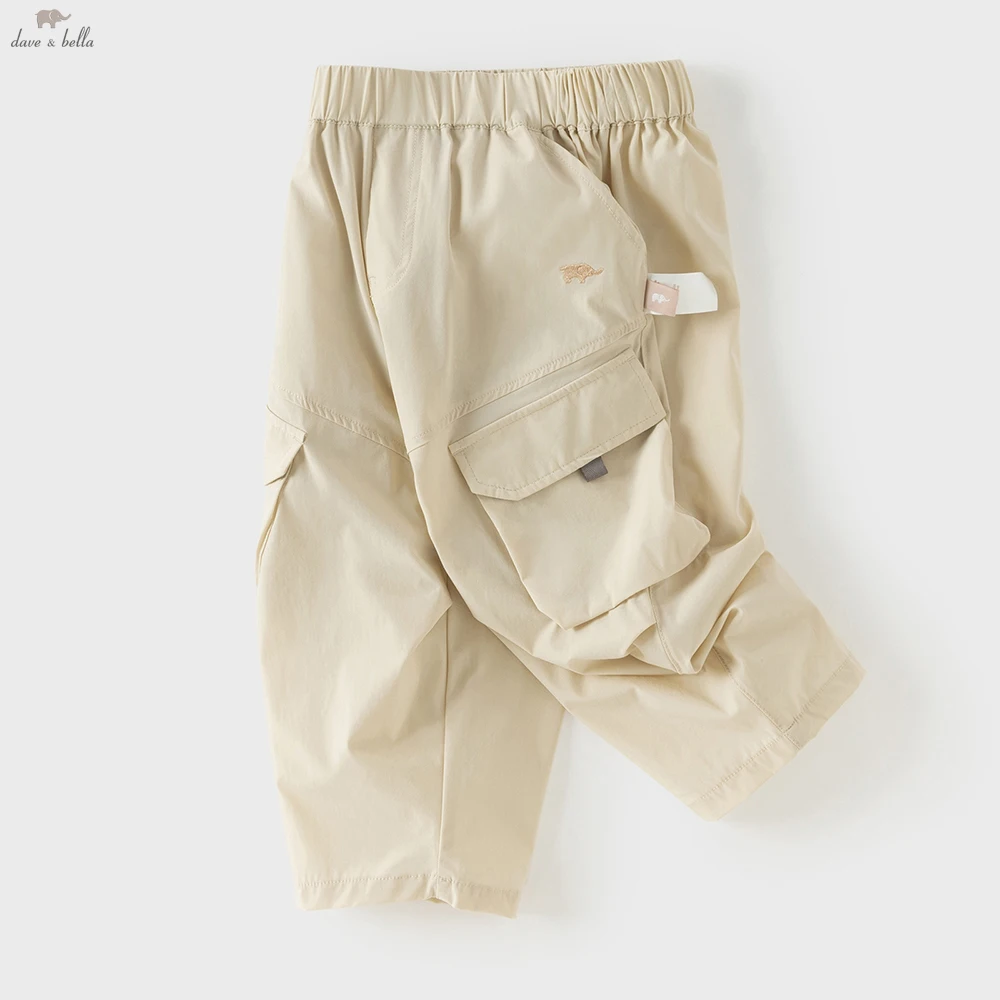 Dave Bella Children's Cargo Pants 1-7 Years Boys Spring Summer Quick-dry Pants Casual Loose Outdoor Trousers DB2261325