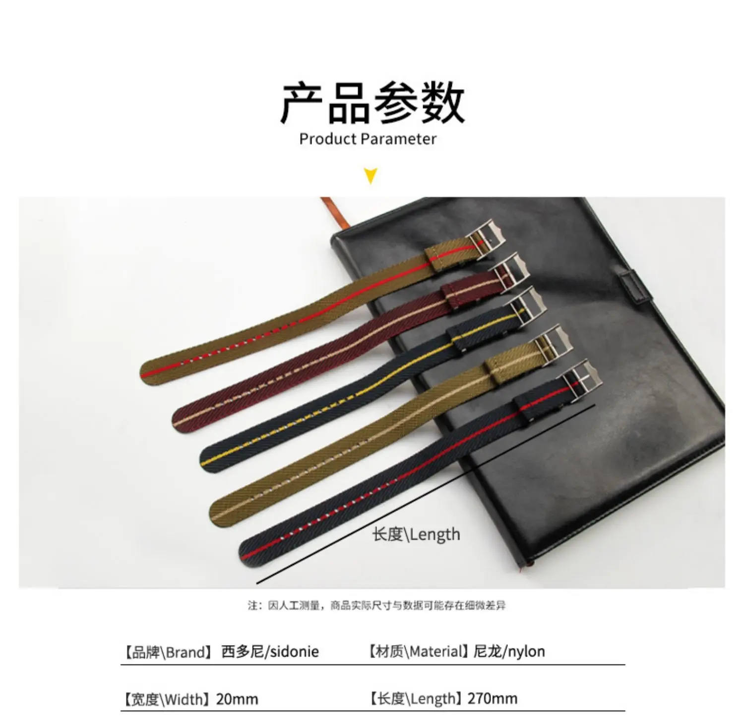 Woven Canvas Nylon Watchband for Dirudder Biwan Dituo Little Red Flower Universal Watch Strap Accessories 20 22mm Men