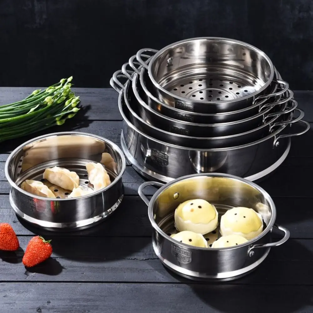 New 304 Stainless Steel Steamer Basket Kitchen Cooking Tool with Double Ear Steam Rack Safe Material Generic Drain Basket