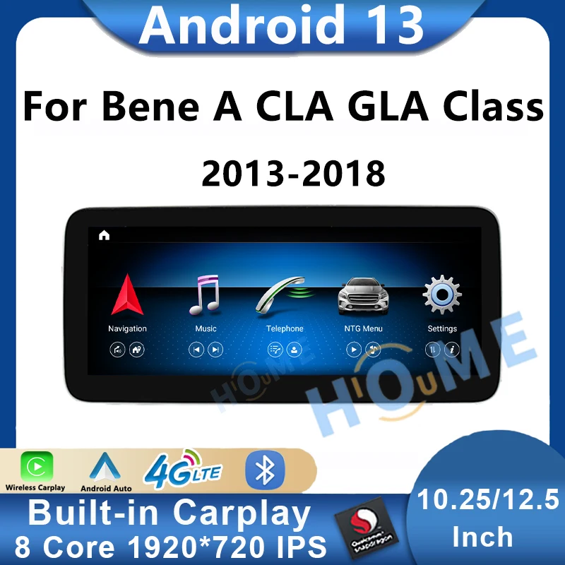 

Android 13 10.25 / 12.5 Inch Snapdragon Carplay Auto Car Radio For Mercedes Benz A W176 CLA C117 X117 GLA X156 Multimedia Player