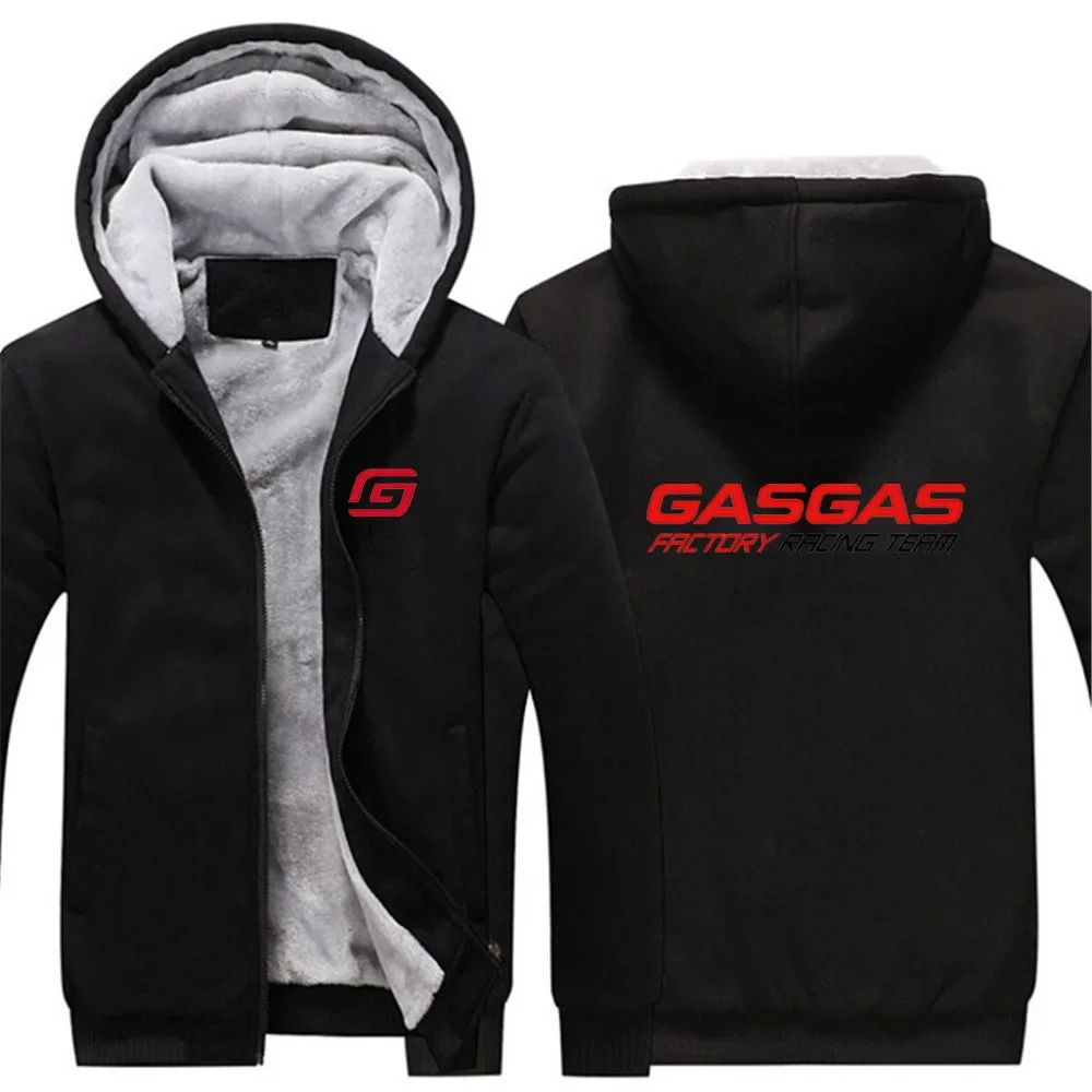 2024 Motorcycles GasGas Logo Printed Long Sleeve Thickened Hoodies Autumn Winter Men's Fashion Cold Prevention Warm Hooded Coats