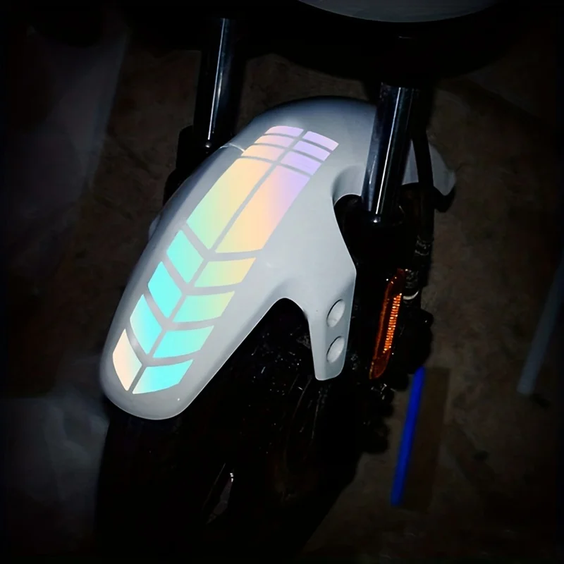 

Reflective Motorcycle Mudguard Decals - Waterproof TPU, Creative Laser Inspired Design, Gradient Color, Durable Stickers for