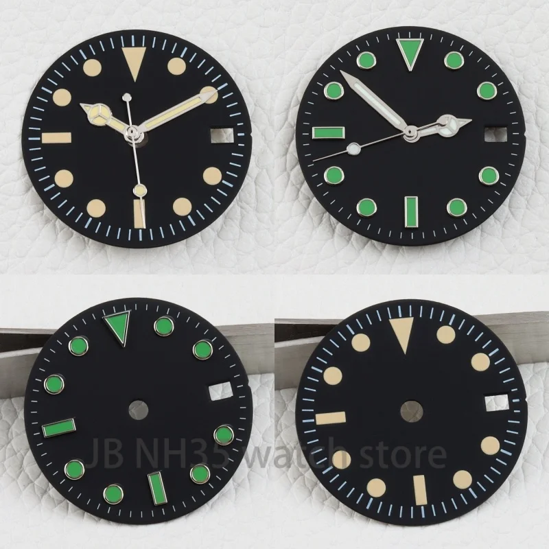 

28.5mm NH35 Dial For Vintage Watch Dial Hands Green Luminous For NH35 NH36 Movement Watch Accessories Watch Repair Tools