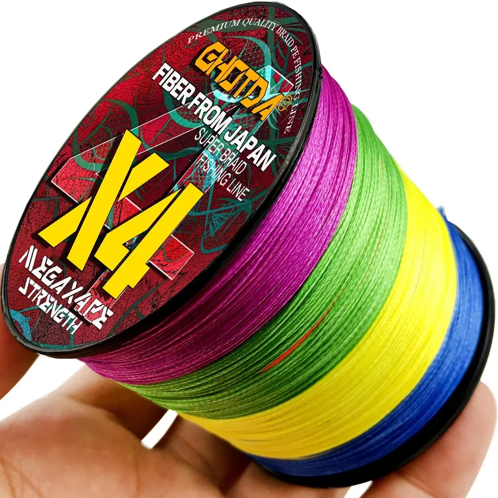 GHOTDA 4 Strands PE Fishing Line Braided Fishing Line 300M Multifilament Fishing Wire Carp Super Strong Tool 10-80LB Pesca Linha