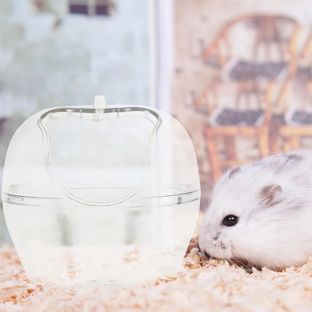 

2Pcs Pet Bathroom Clear Plastic Tub Detachable for Hamsters Chinchillas Small Pets Cage Accessories Lightweight Durable