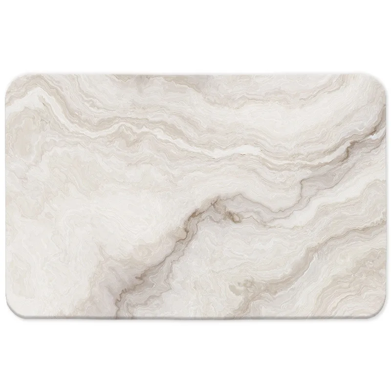 

VIKAMA marble bathroom floor mat, water-absorbing, anti-slip and anti-drop foot mat, interior decoration