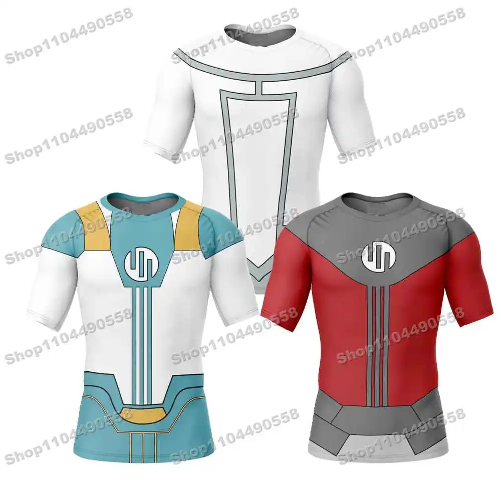 4th Newly Cartoon Anime Rash Guards Surfing Beach T-Shirts Swimwear Diving Gym Short sleeves MMA BJJ Men Jiu Jitsu Fitness Sets