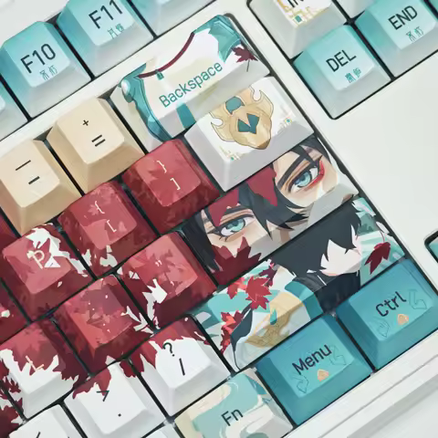 MAIMOOO Honkai: Star Rail Dan Heng Keycaps Cherry Profile Side Engraved PBT Custom Anime Game Keycap for Mechanical Keyboard