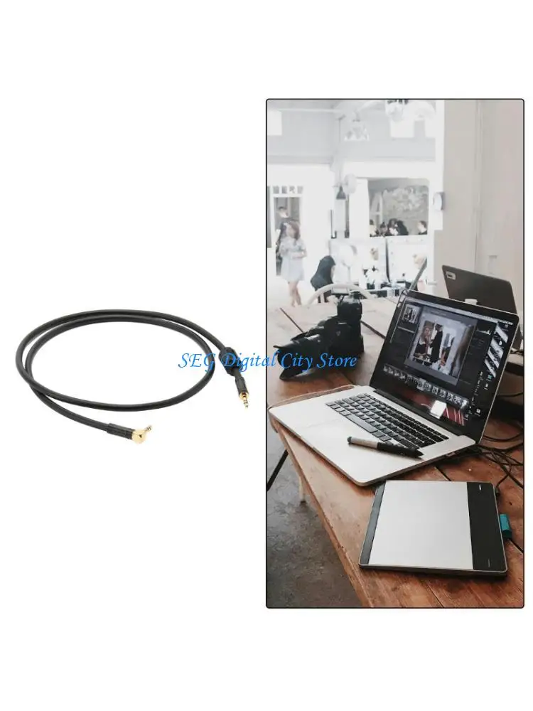 U75B 50Cm/19.69in Stereo Headphone Cable with 3.5Mm Male Plugs and Ferrite Cores for Speaker Amplifier Mixer Connection