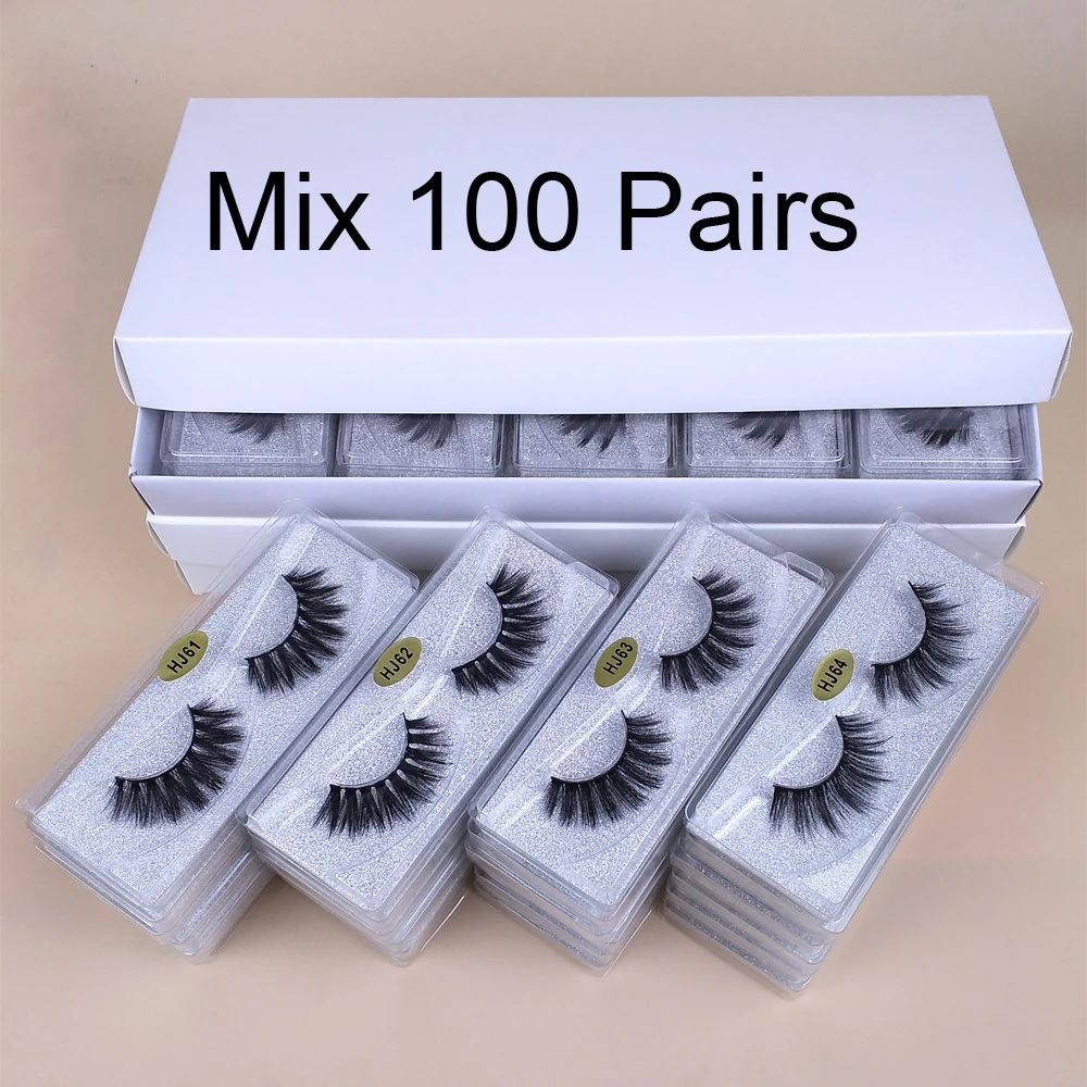 Mink Eyelashes Wholesale 30/50/100 pcs 3d Mink Lashes Bulk Natural Fluffy False Eyelashes Pack Makeup Fake Eyelashes Bulk Items